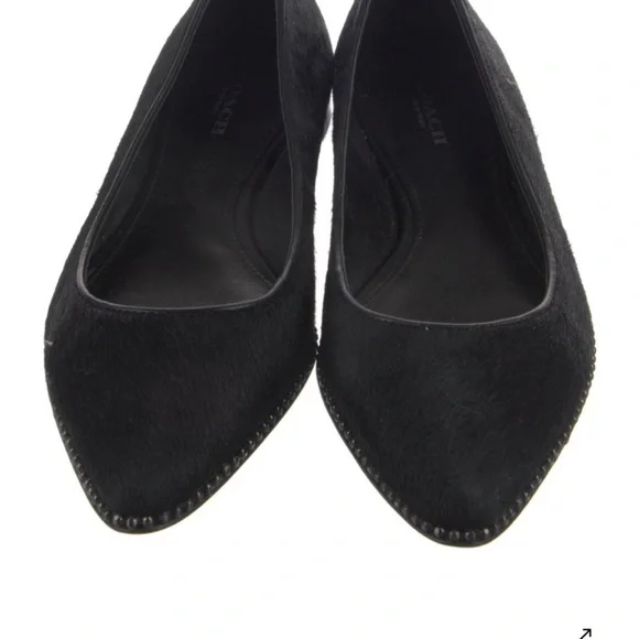 Coach Black Ponyhair Women's Flats - Picture 3 of 5